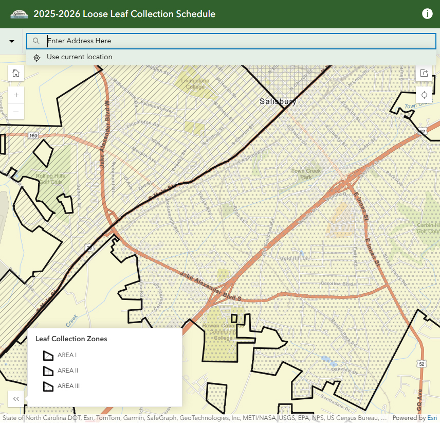 Screenshot of Loose Leaf Collection Map application